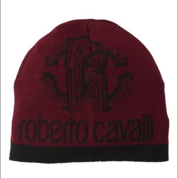 Roberto Cavalli Monogrammed Logo Wool Blend Beanie